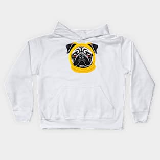 pug with hat Kids Hoodie